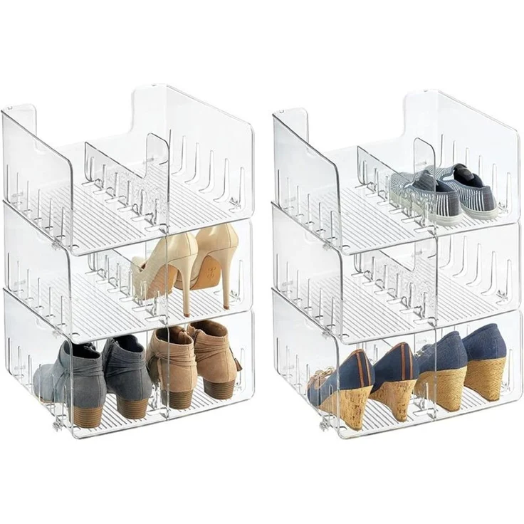 mDesign Schuhregal Ablage Aufbewahrung Organizer 6er Set Kunststoff Transparent – Bild 9