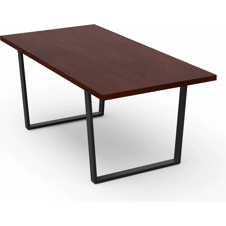 Blumfeldt Bearsdon Esstisch – Farbe Walnuss MDF-Tischplatte 180x90 cm, Schwarze Tischbeine aus Metall, Industrieller Loft-Stil, Hitze- und Kratzfest, Perfekt für Esszimmer und Küche – Bild 2