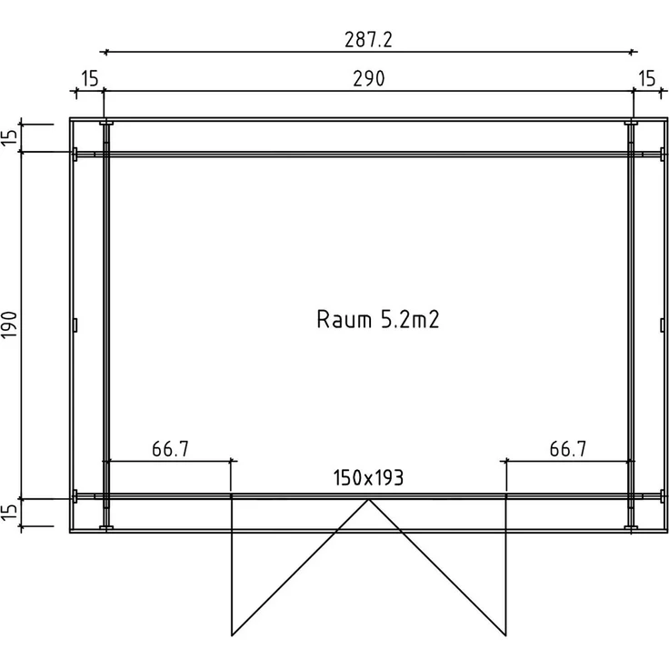 All-In Gartenhaus + Flachdach 300 x 200 cm inklusive Montage (wahlweise) Natur – Bild 3