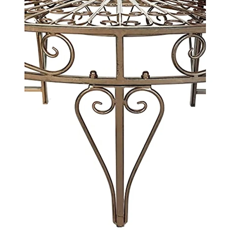 DanDiBo Rundbank Metall wetterfest Braun Ø 135 cm Baumbank 96188 Gartenbank Parkbank Sitzbank – Bild 6