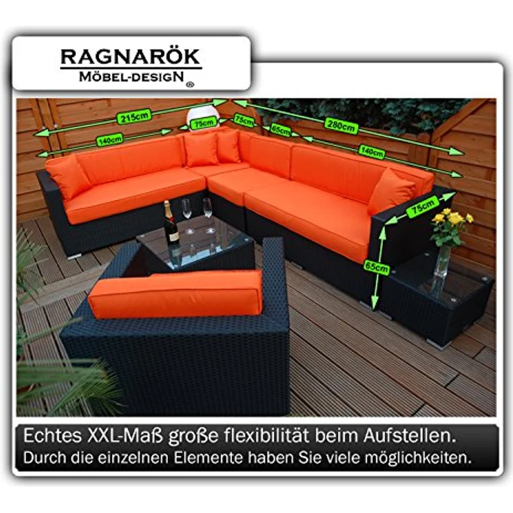 Ragnarök Möbel-Design Gartenlounge-Set Narvik, (Set, Ecklounge, Polyrattan, Alu) – Bild 3
