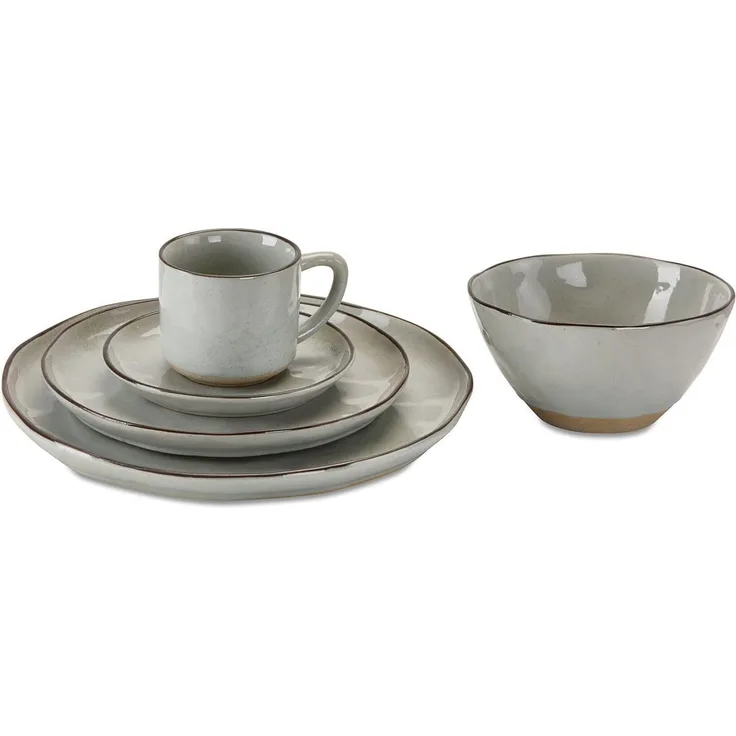 Mirabeau Geschirr-Set Geschirr 30er Set Biarré grau, Steinzeug