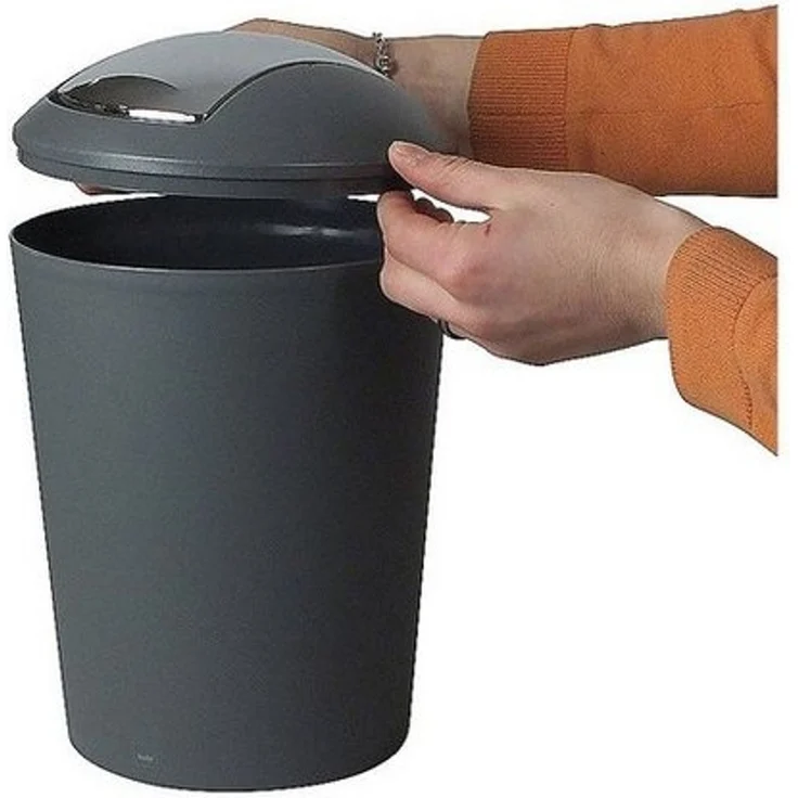 kela 'Marta' Kosmetikeimer, Deckel abnehmbar, Kunststoff, 5 Liter, Grau – Bild 3