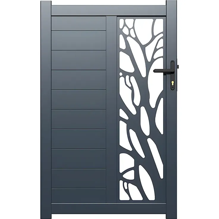 Vente-unique - LABRIT II Pedestrian gate Metall Grau - B 4,5 cm x H 178,5 cm x L 100 cm – Bild 2