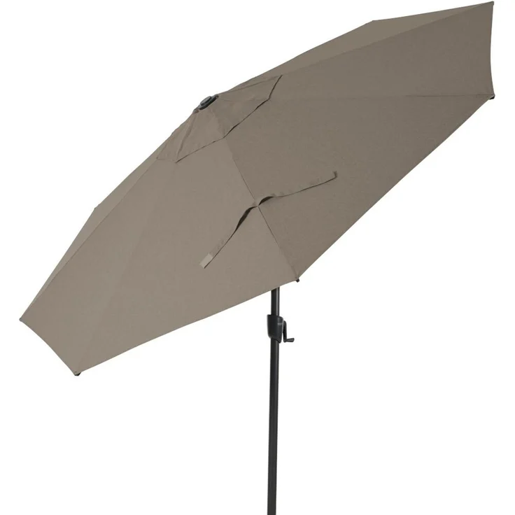 SIENA GARDEN Bosco Mittelstockschirm anthrazit/taupe Ø 300 cm Gestell Aluminium anthrazit, Bezug 100% Polyester, 280g/m² in taupe-meliert, UPF 50+ – Bild 3