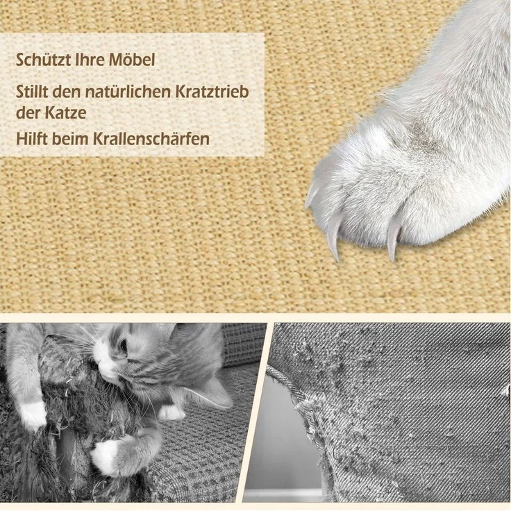 KOMFOTTEU Kratzmatte, (2er Set), Katzenteppich Kratzbrett Wand 80 x 50 cm – Bild 2