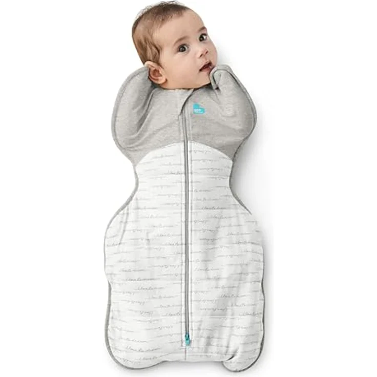 Love To Dream Pucksack, Baby Erstausstattung, ideal für kühle Temperaturen (16-20°C), Arme hoch Position, zweiweg-Reißverschluss für einfaches Windelwechseln, Schlafsack Weiß, Klein (3,5–6 kg) – Bild 3