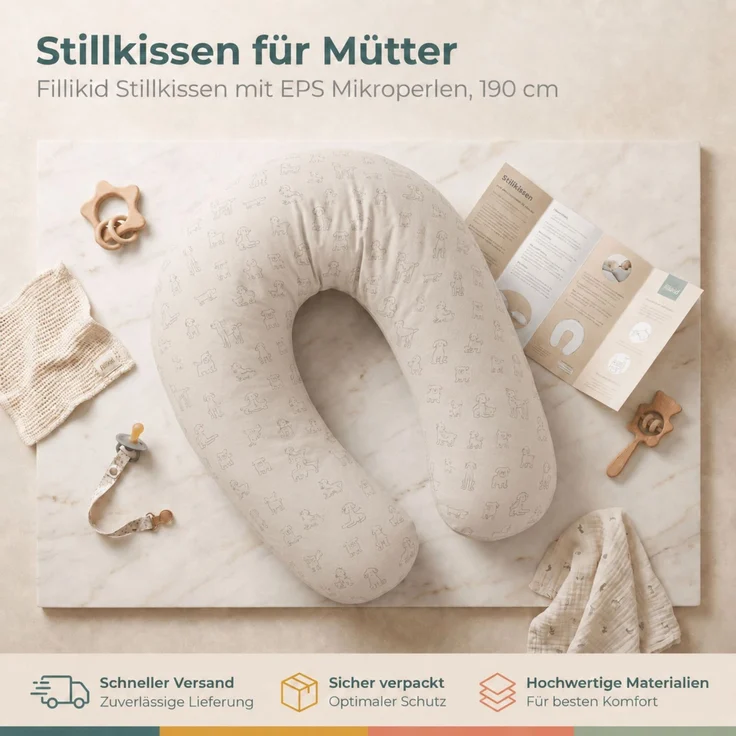 Fillikid Stillkissen Stillkissen EPS Mikroperlen 190 cm Exklusiv – Bild 15