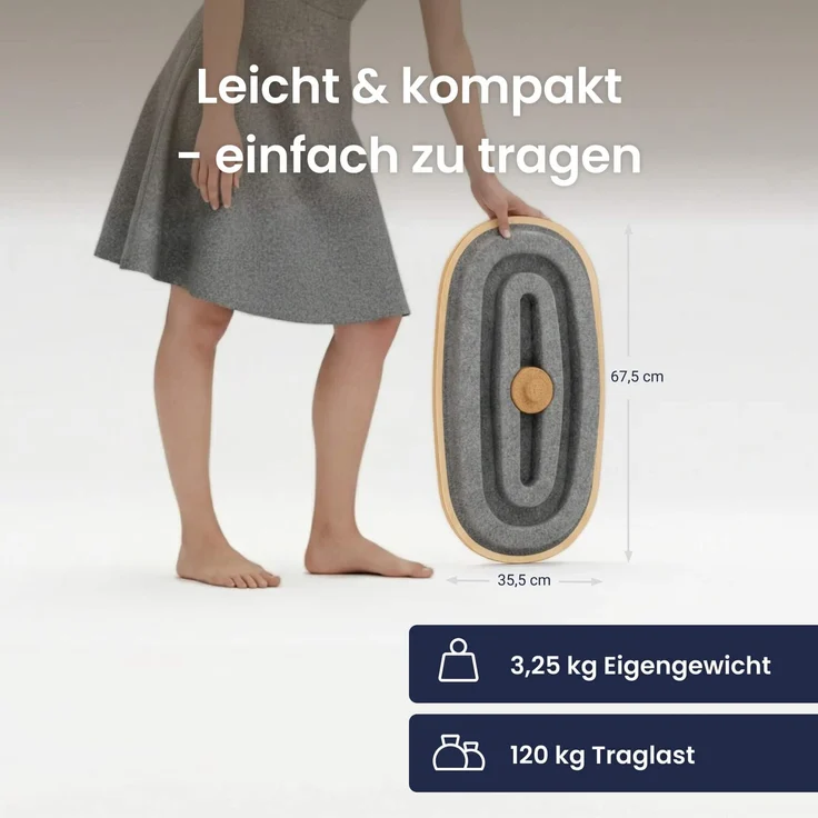 Ergotopia Balance Board Grau | Ergonomisches Wackelbrett für Büro, Homeoffice & Steharbeitsplatz | Gleichgewicht, Haltung & Rücken – Bild 8