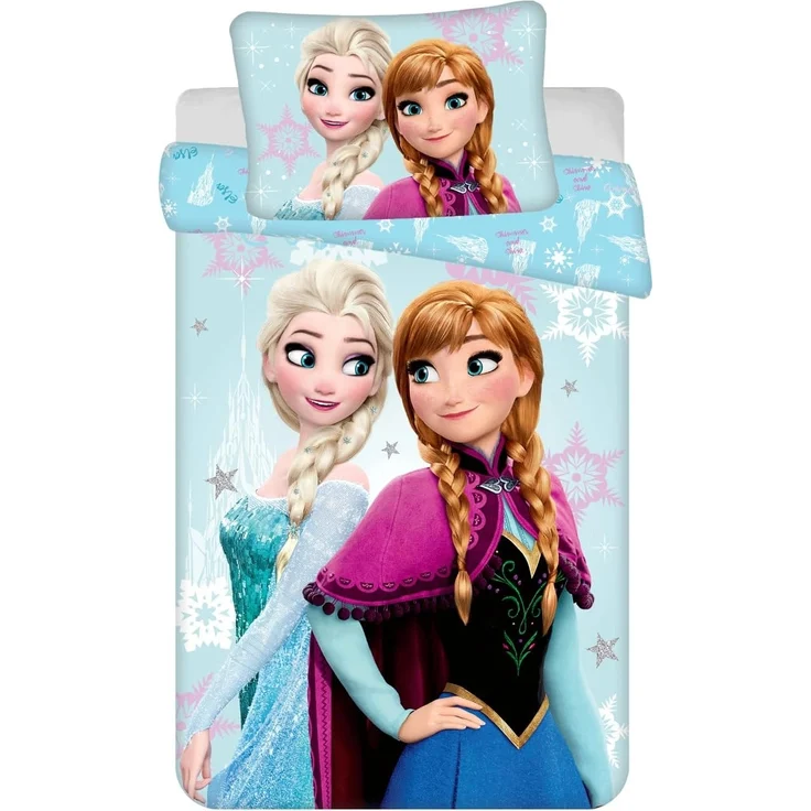 Disney Frozen Bettwäsche-Set für Kinderbett 100x135 cm + 40x60 cm aus 100% Baumwolle mit Reißverschluss – Bild 1
