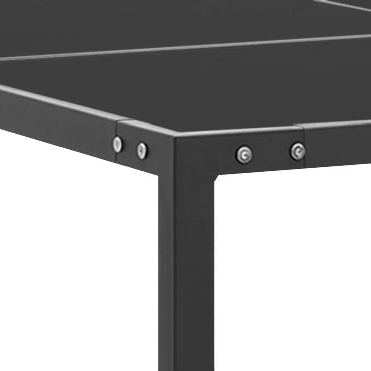 Gartentisch, Balkontisch, Esstisch Anthrazit 130x130x72 cm Stahl und Glas – Bild 3