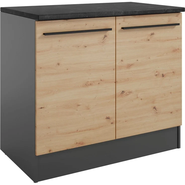 BASIC by Balculina Spülenschrank Jazz B/T/H 100x60x90 cm (1-St) Breite 100cm, Melaminbeschichtung – Bild 1