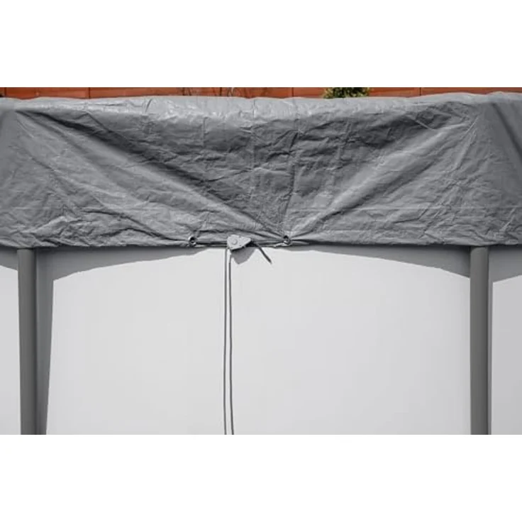 Bestway Winterfeste Premium-Abdeckplane Ø 370 cm Grau rund – Bild 7