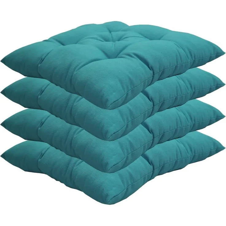 NYVI Stuhlkissen Sitzkissen Genua 4er Set - Dekokissen Sitzauflage für Indoor & Outdoor, Komfortabel & Robust, Gartenstuhlauflagen für 40x40 cm große Stühle