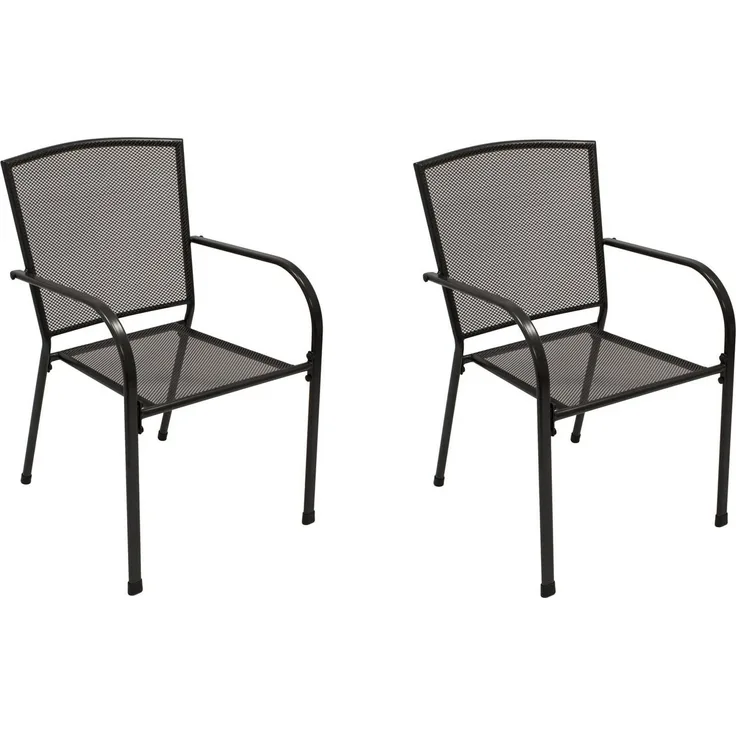 Stapelsessel CLASSIC, Streckmetall anthrazit, 2 Stück