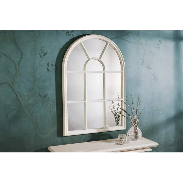 riess-ambiente Wandspiegel CASTILLO 100cm weiß (Einzelartikel, 1-St), Schlafzimmer · Fenster-Design · Deko · Landhausstil · handmade · Flur – Bild 2