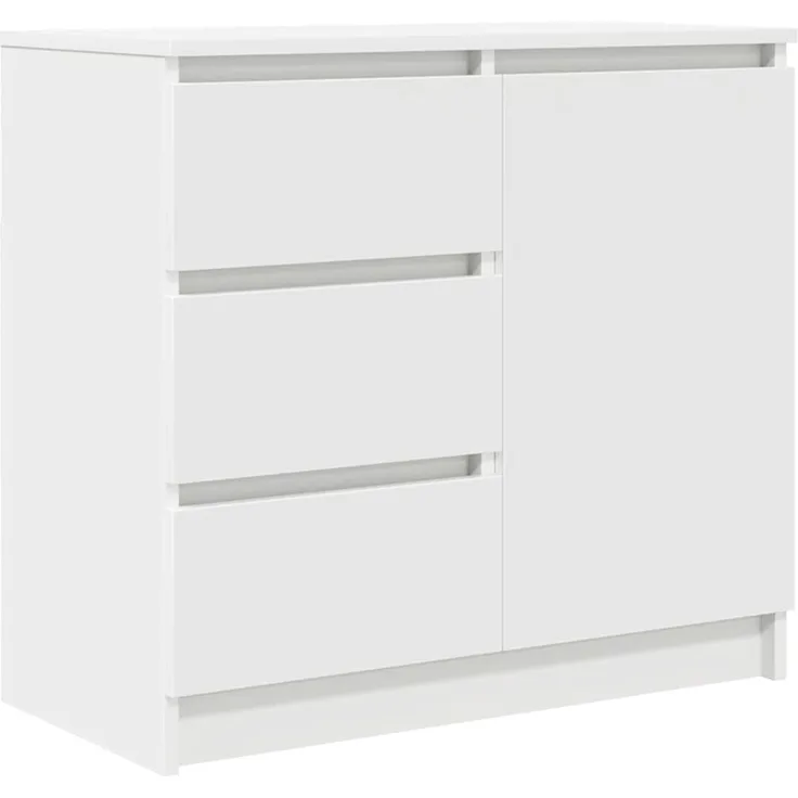 vidaXL Sideboard mit Schublade Weiß 71x35x65 cm Holzwerkstoff 861571