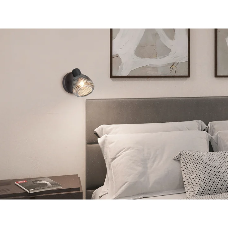 Trio Leuchten Spot Tarifa E14 schwarz matt Metall/Glas – Bild 4