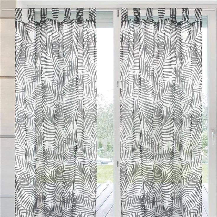 Arsvita Gardine (Black&White) Voile mit Schlaufen 140x245cm Schlaufenvorhang für zu Hause, transparente und moderne Fensterdekoration – Bild 6