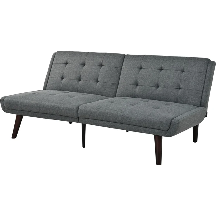 2-Sitzer Schlafsofa H 70 x T 157 x B 51 cm aus Leinen-Mischgewebe mit 5-fach verstellbarer Rückenlehne in Grau – Bild 6