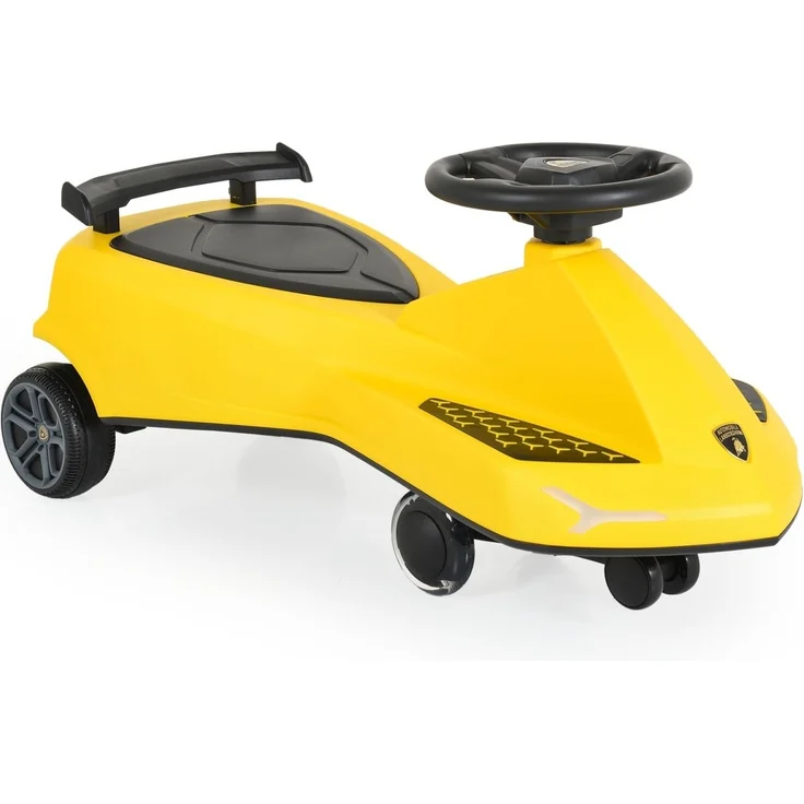 Moni Kinder Rutschfahrzeug Lamborghini Swing Car Musikfunktion Lichter bis 110kg gelb – Bild 1