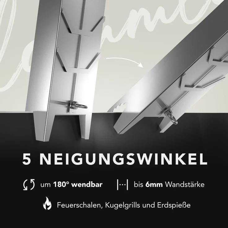 NewHabitat Grillerweiterung Flammlachsbrett Edelstahl 59cm I Extra langer Flammlachshalter (Komplettset, 2-St, 100% Edelstahl), Spülmaschinenfest – Bild 4
