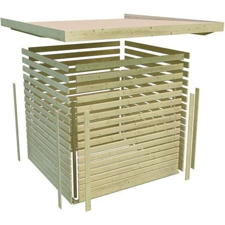 Gartenhaus Northeim 3 - 309x309 cm, 38 mm Holz naturbelassen, Karibu – Bild 6