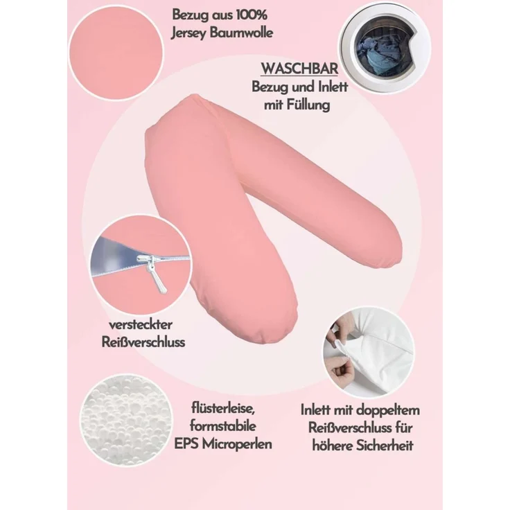 pic Bear Stillkissen PREMIUM 194 cm, Rosé : Rosé – Bild 1