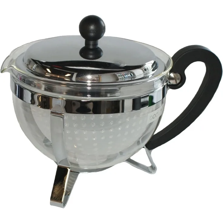 Bodum Chambord Teebereiter mit Kunststofffilter und Edelstahldeckel 1 L glänzend