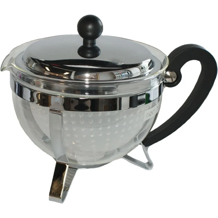 Bodum Chambord Teebereiter mit Kunststofffilter und Edelstahldeckel 1 L glänzend