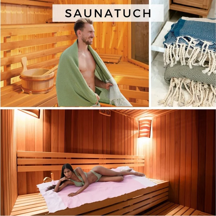 furora HOLIDAY Saunatuch Strandtuch Hamamtuch: groß 100x200 cm Saunatuch, Strandhandtuch dünn, Strandtuch Saunatuch aus 100% Baumwolle Strandtuch Set – Bild 3