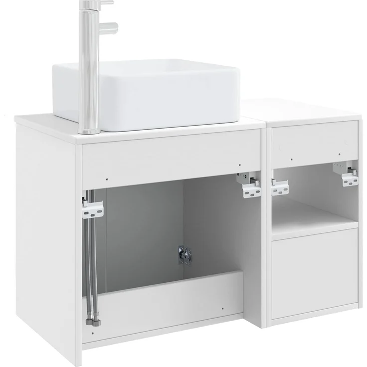 vidaXL Badezimmerschrank-Set 2 stk. Hochglanz Weiß 83 x 35 x 80 cm 3404068 – Bild 6