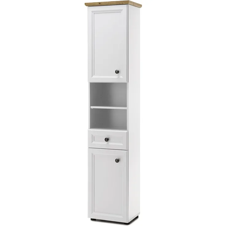 Hochschrank >Tomlin< in Weiß - 41x191x32cm (BxHxT)