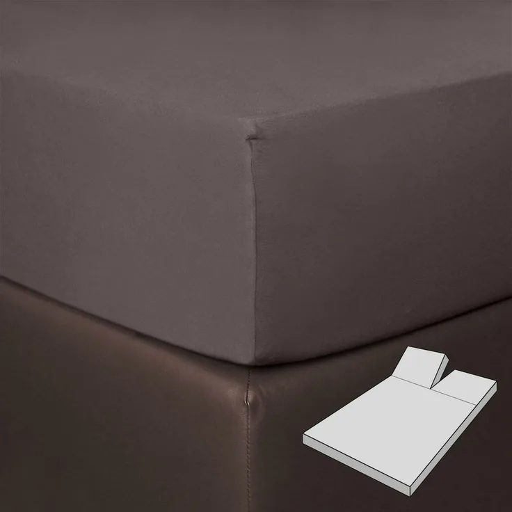 BettwarenShop Boxspring Split Spannbetttuch|180x200 - 200x220 cm| graphit
