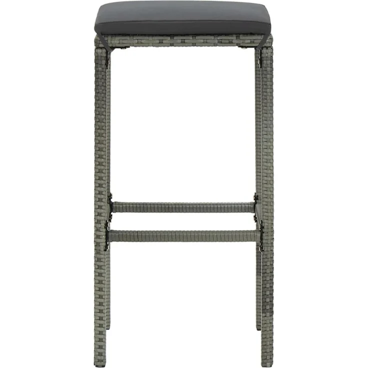 vidaXL 5-tlg. Gartenbar-Set mit Kissen Poly Rattan Grau 3064782 – Bild 3
