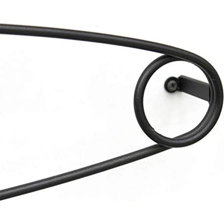 DanDiBo Design Handtuchhalter Handtuchstange Sicherheitsnadel 62 cm Garderobe Wand Büro Schwarz Metall Flur DIY – Bild 5