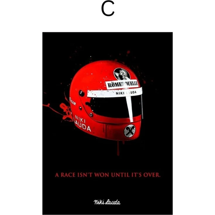 JUSTGOODMOOD Poster Formel 1 Fahrer Helme als Deko Print ohne Rahmen E 21 x 30 cm, E (1 St) – Bild 4