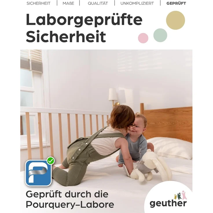 Geuther Bettschutzgitter Bettschutzgitter „Lissi“ – 60 cm hoch, 110 cm lang, auch für Boxspringbetten geeignet – Bild 6