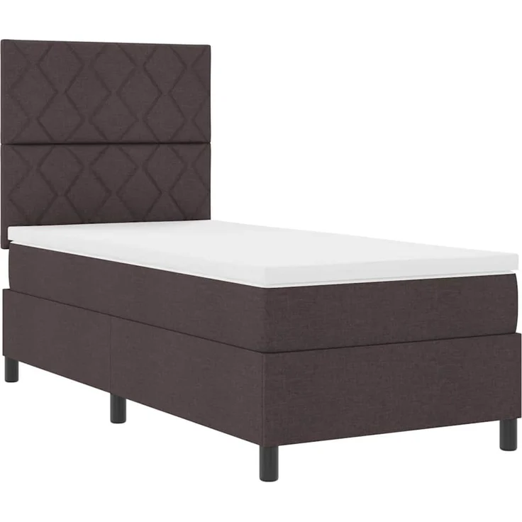 vidaXL Boxspringbett mit Kopfteil Dunkelbraun 100 x 200 cm Stoff 3342924 – Bild 6