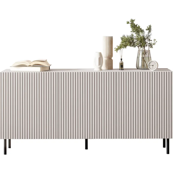 Kommode Arypot 3D, gefräster Front, Griffloses System (Farbe: Cashmere)