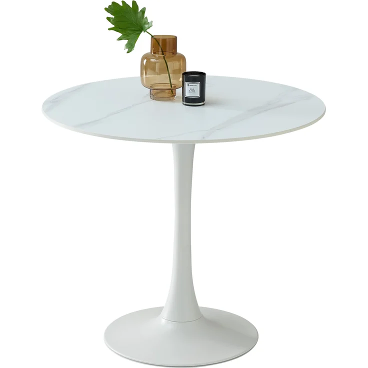 Esstisch >Josh< in weiß, Keramik, Metall - 75x90cm (HxD) – Bild 3