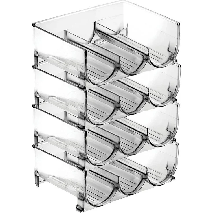 mDesign Weinregal Flaschnregal stapelbarbar 8er Set Kunststoff Grau Transparent – Bild 8