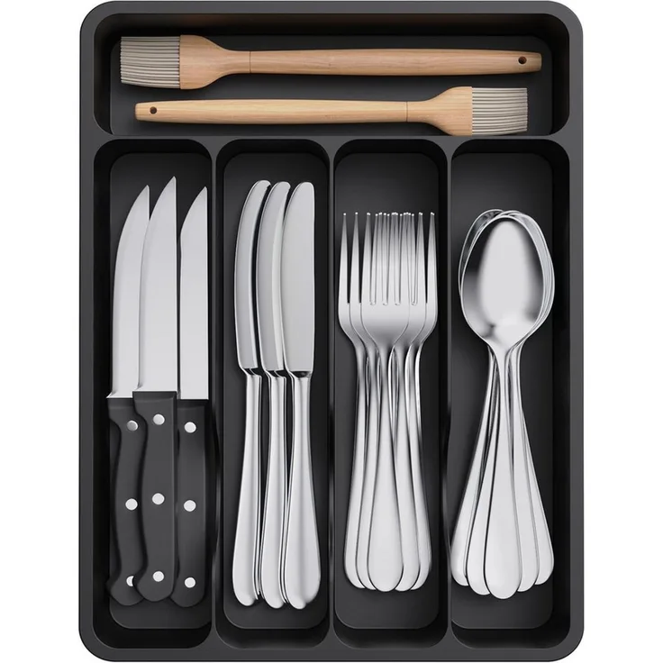 Lifewit Besteckeinsatz Besteckkasten 23x32 cm, 5 Fächer, Kunststoff Besteckeinsatz Küche. (Set), Robust