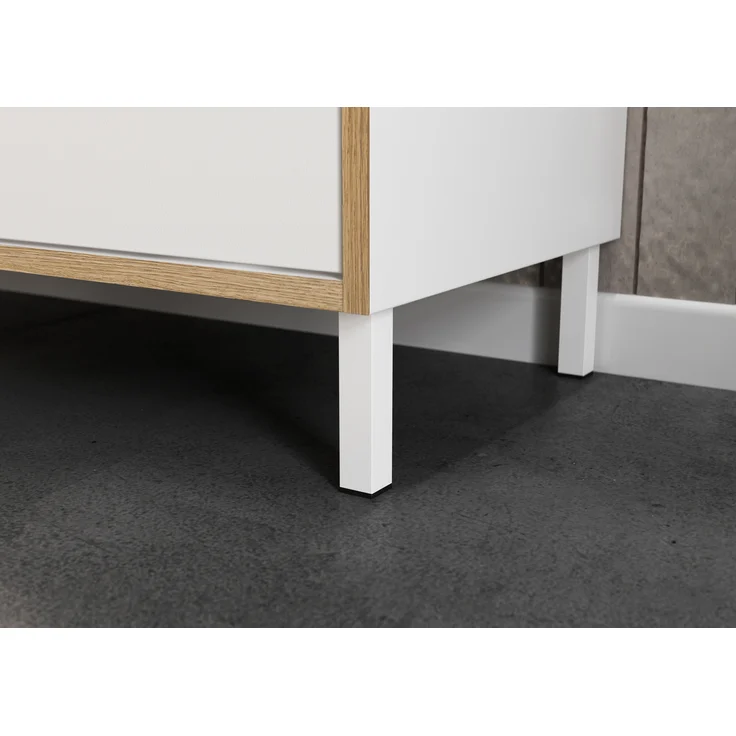 Germania Mediumschrank 5001-513 GW-Topeka, in Weiß/Eiche, Tür rechts/links montierbar, 39 x 120 x 35 cm (BxHxT) – Bild 7