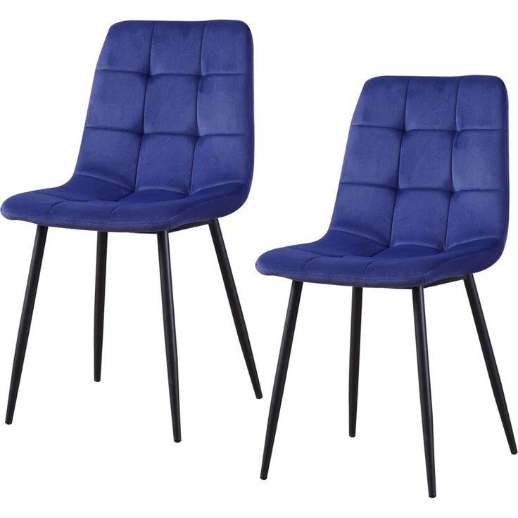 HTI-Living Mesa Velvet Blau Stuhl – Bild 1