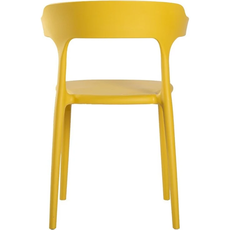 Lüllmann Besucherstuhl 4er Set Designerstuhl aus Polypropylen, mit Armlehnen gelb (Spar-Set, 4 St), Designerstuhl aus Kunststoff, robust, pflegeleicht – Bild 4