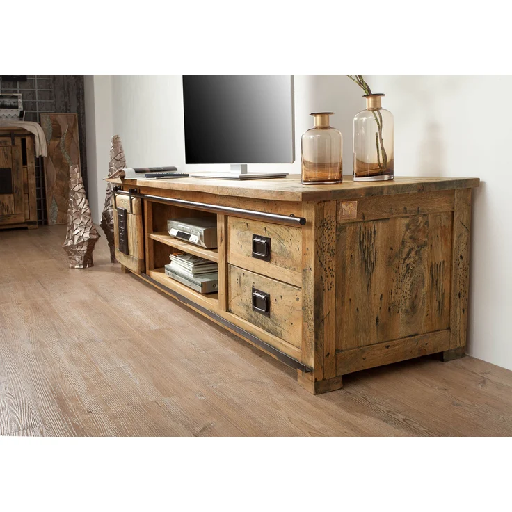 TV-Board Mango 200x55x50 natur lackiert RAILWAY #136 – Bild 6