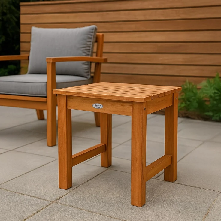 CLP Beistelltisch Frankton Teakholz Sitzhocker Fußhocker wetterfest Garten Terrasse,teak – Bild 3