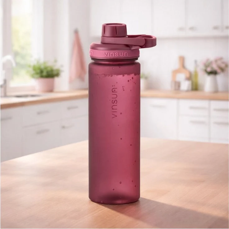 Vinsun Trinkflasche Sportflasche 750ml - Wasserflasche BPA frei & Kohlensäure geeignet, Auslaufsicher, bruchsicher, wiederverwendbar, leicht, Tritan Flasche – Bild 1