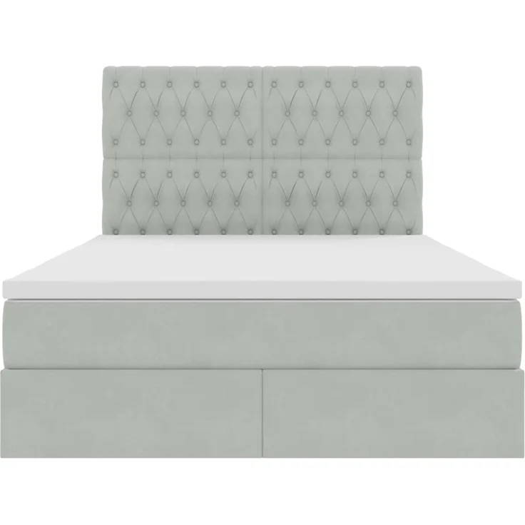 vidaXL Aufbewahrungsbett mit Matratze Hellgrau 140 x 200 cm Samt 3372093 – Bild 7